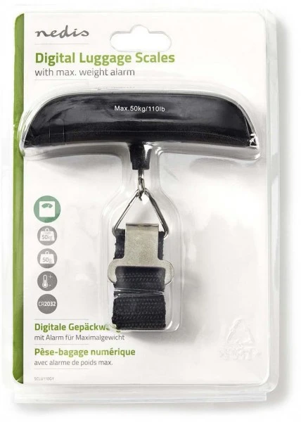 Zubehör Action-Spielzeug Nedis Digitale Gepäckwaage (50kg) Thermometer Grau/schwarz 4 Zubehör Action-Spielzeug Nedis Digitale Gepäckwaage (50kg) Thermometer Grau/schwarz – Bild 4